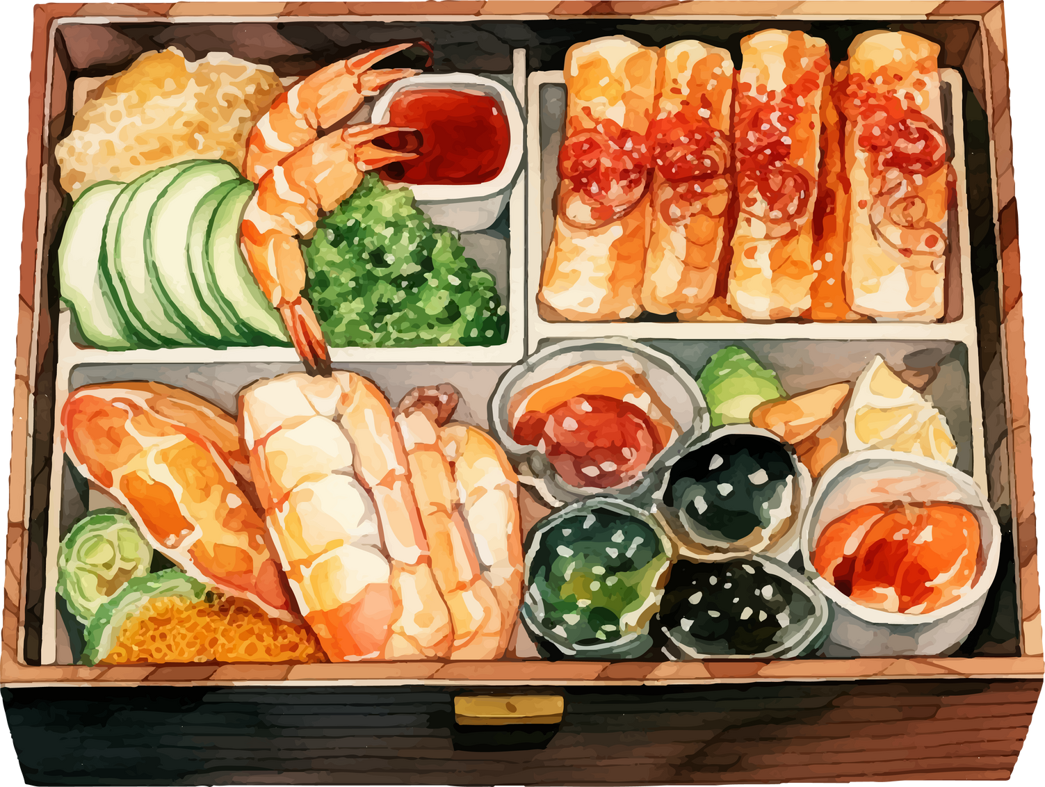 Japanese food watercolor illustration